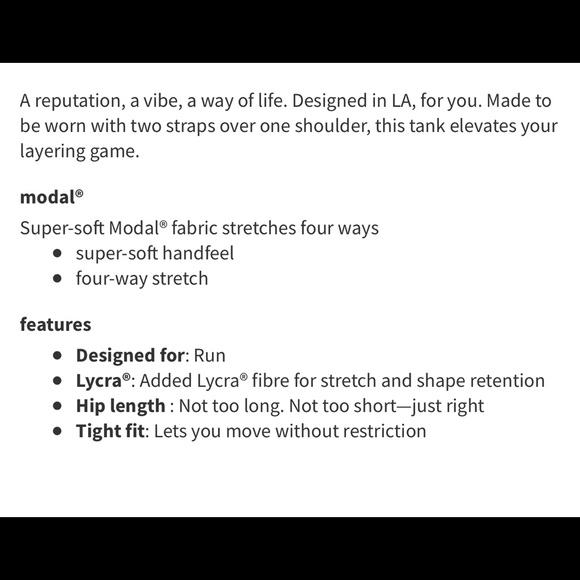 NWOT Lululemon LA Double Strap Shoulder Tank - Picture 9 of 9